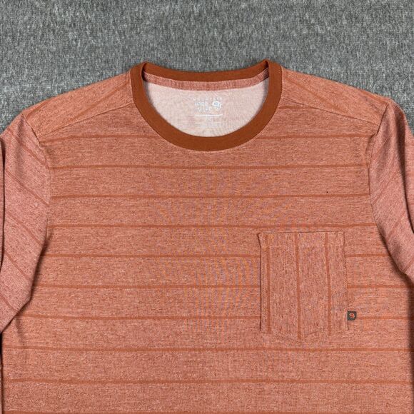 Mountain Hardwear ADL Long Sleeve Pocket T-Shirt Men's Large Orange Striped NWT‎ - Picture 3 of 8